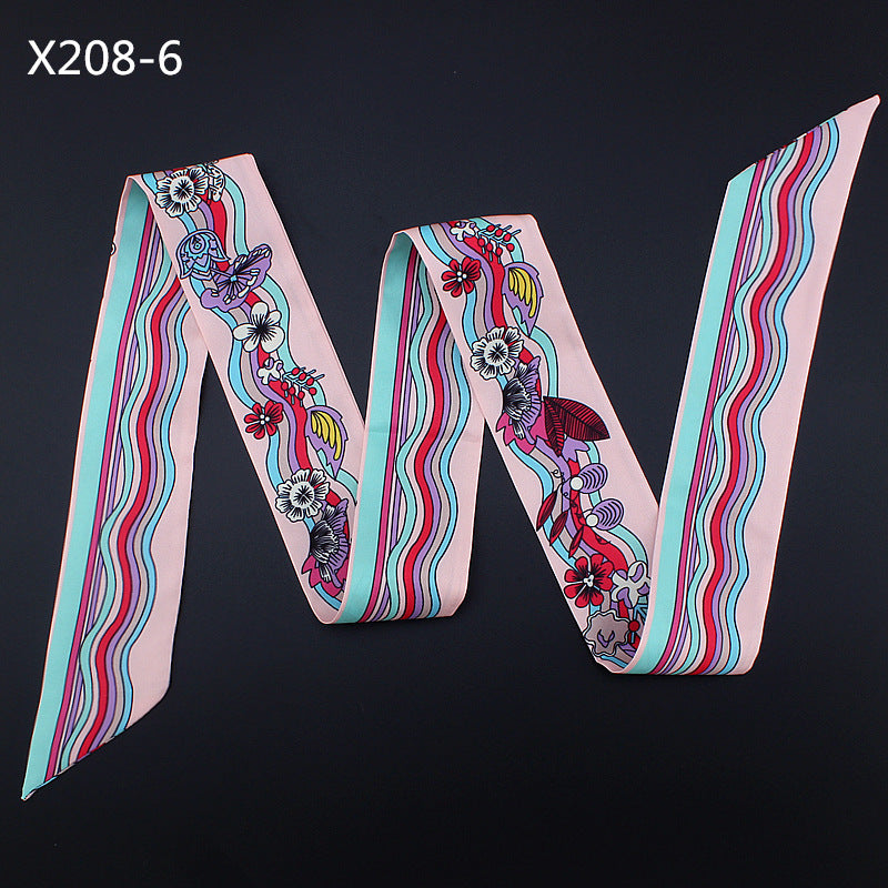 Women's French Flower Wave Imitated Silk Scarves