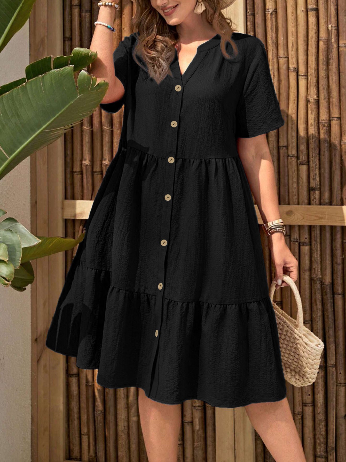 Virella Ease Buttoned Midi Dress