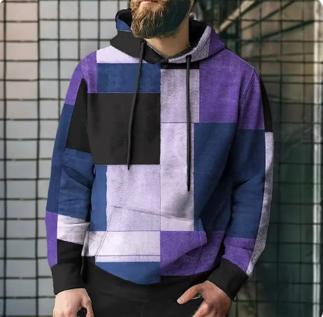 PlaidFusion Hooded Sweatshirt