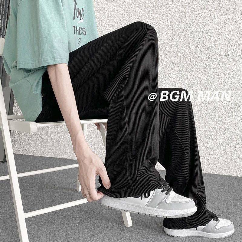Autumn Men's High Street Ice Silk Leggings