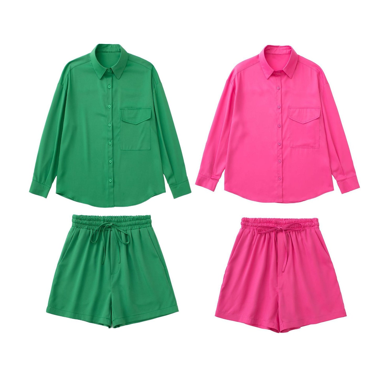 Summer New European And American Style Silk Satin Tops