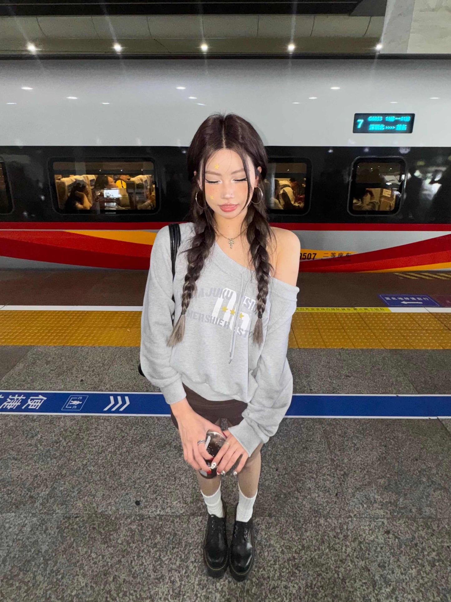 RetroScript Drawcord Crew Sweatshirt