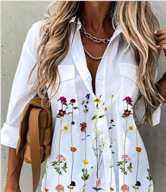 Florévana Print Collar Shirt