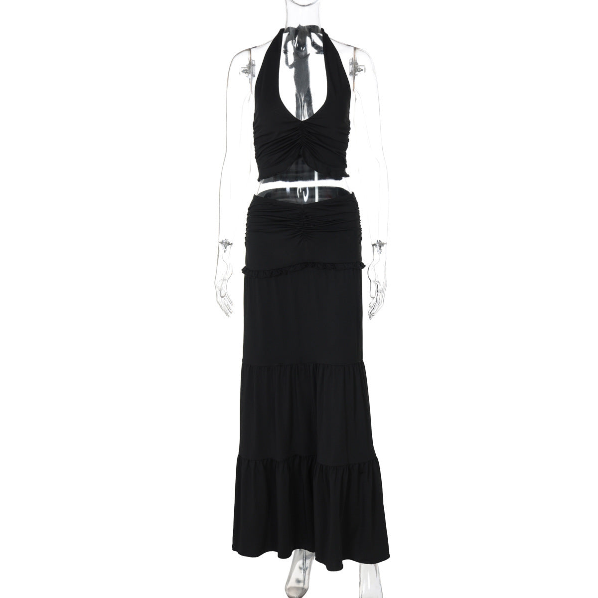 Soléna Lace Halter & Pleat Set