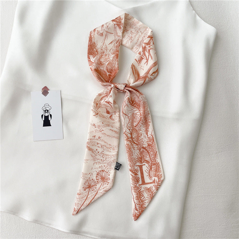 Women's Fashion Creative Letters Silk Scarf