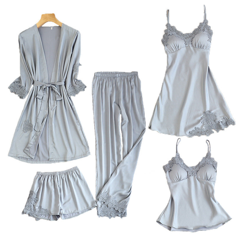Women's Imitated Silk Pajamas Suit