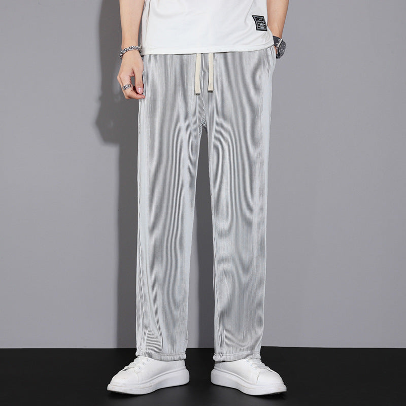 Summer Thin Ice Silk Casual Pants