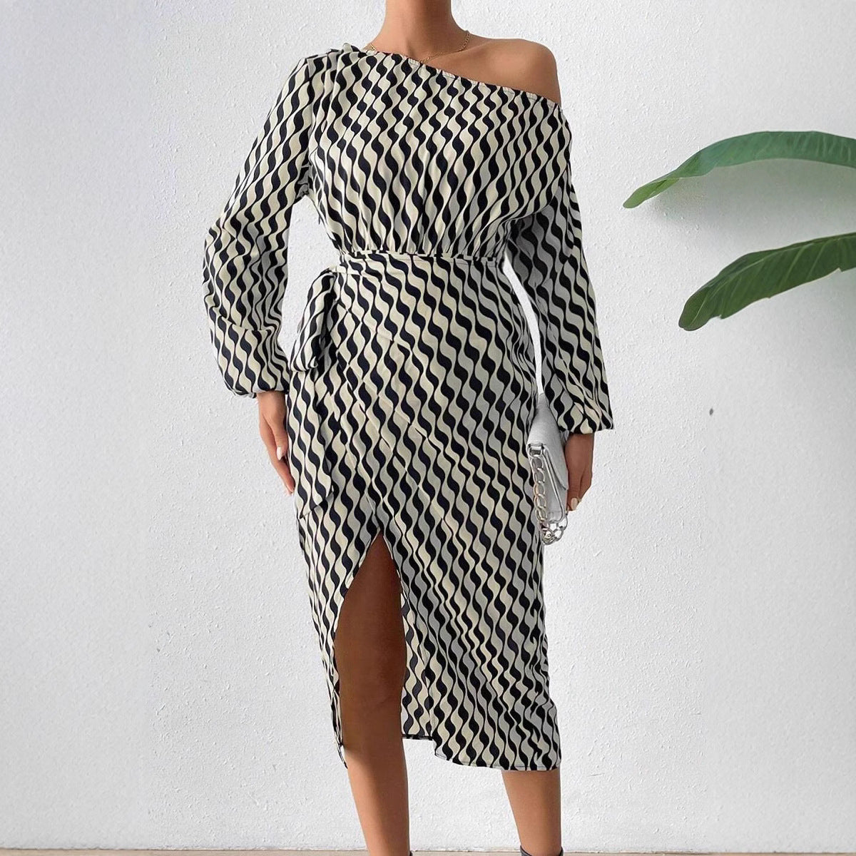 The Riviera Stripe Drape Dress