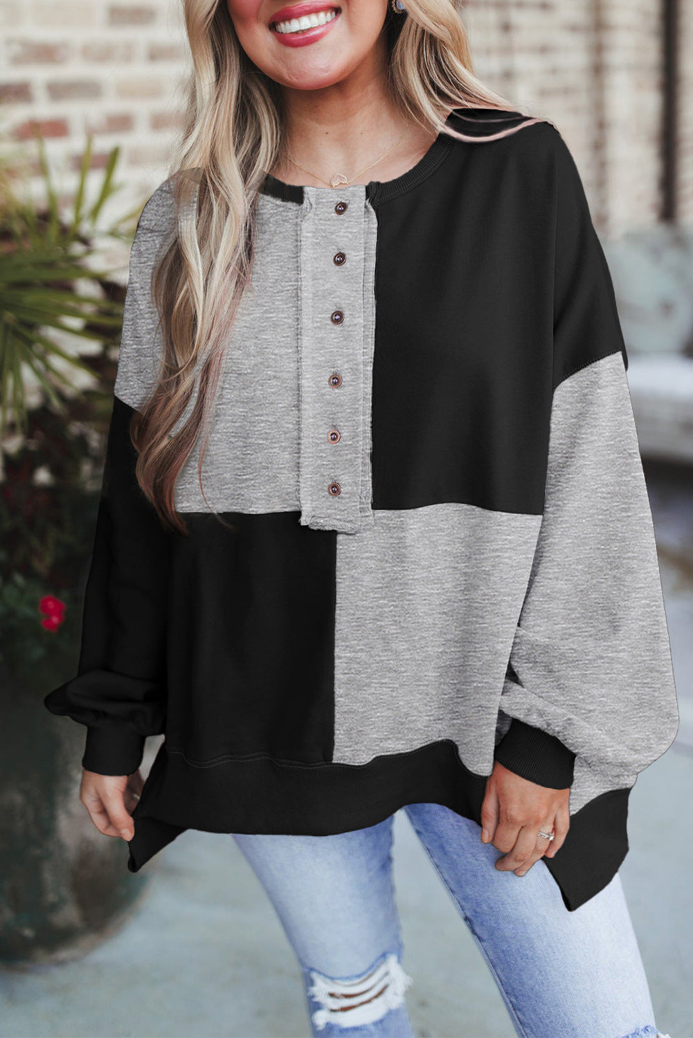StitchLuxe™ Buckle Lapel Sweater