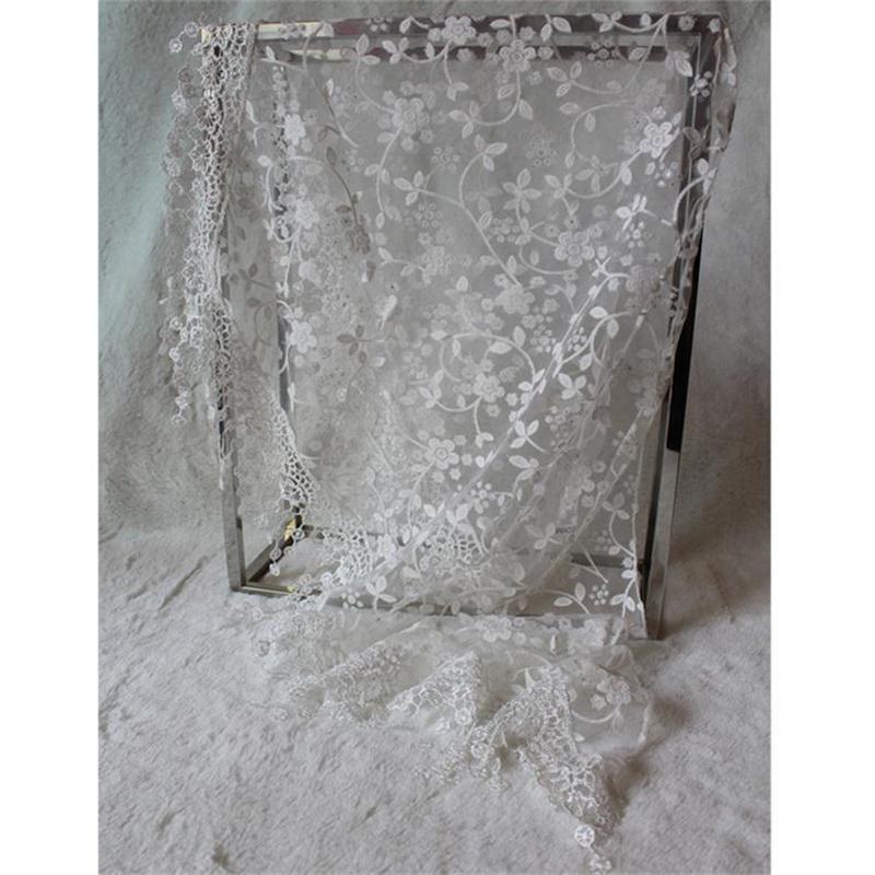 Fashion Hollow Lace Rose Burnt Triangle Silk Scarf