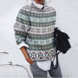 PixelKnit Round Neck Sweater