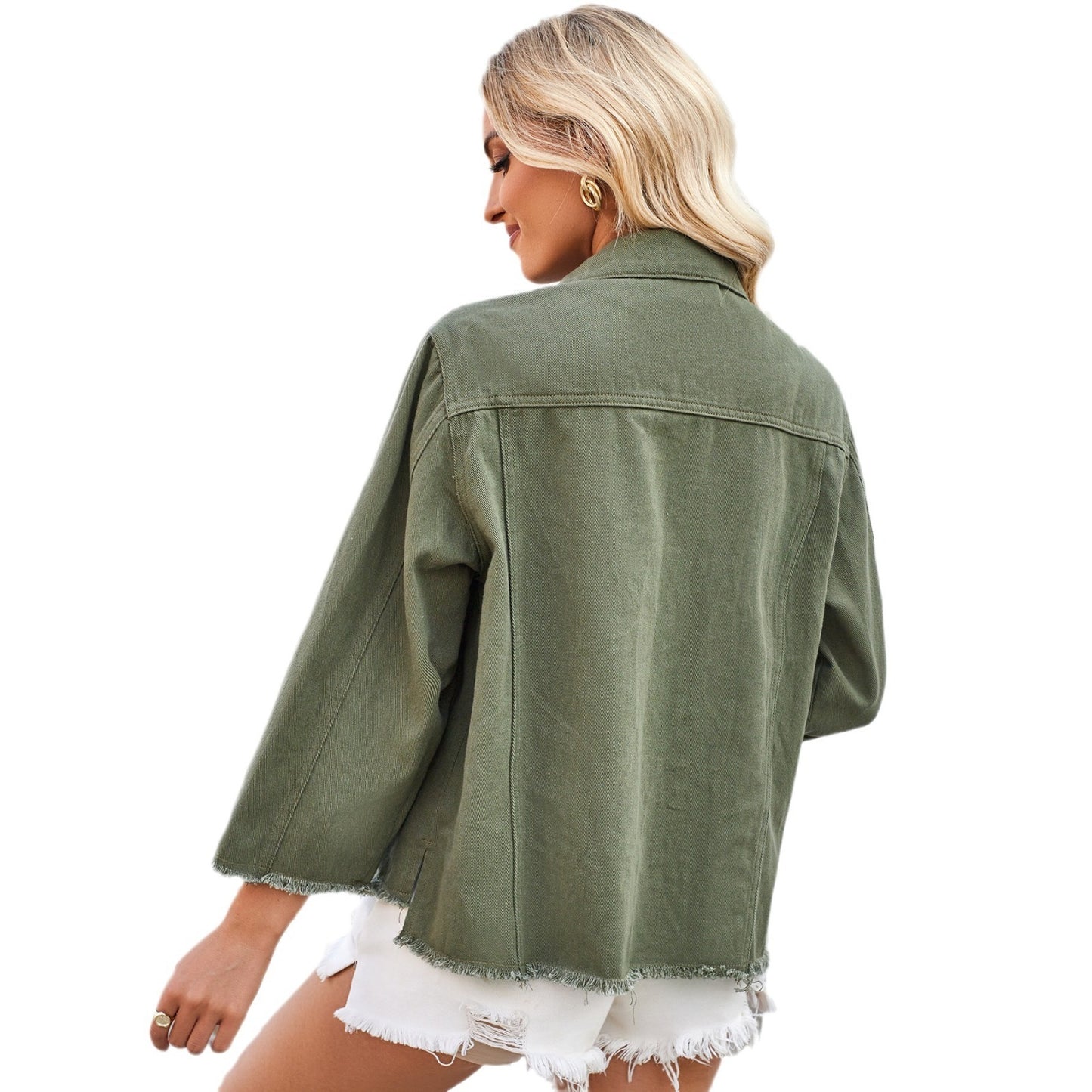 UrbanEdge Washed Army Denim Coat