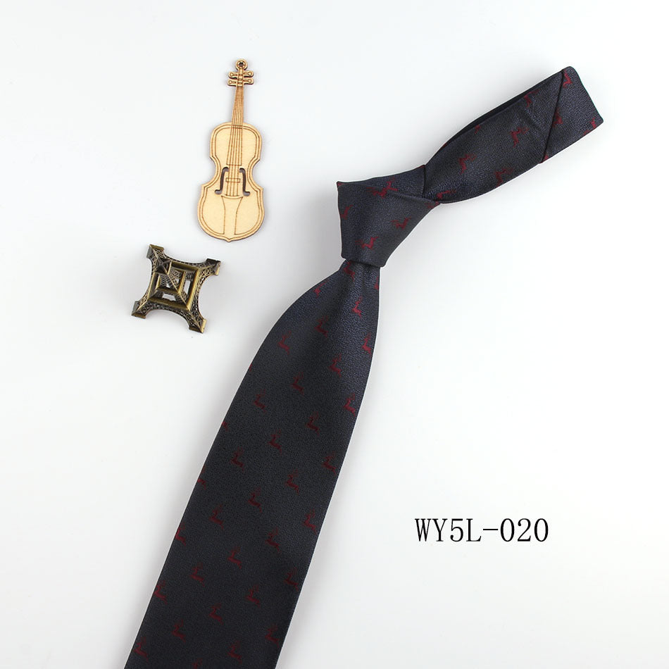 Business Clothing Tie Factory Wholesale Men's Trendy Striped Jacquard Polyester Silk Tie Work Workplace Amazon