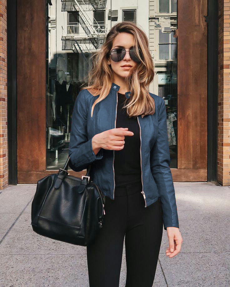 LuxeEdge PU Suit Jacket