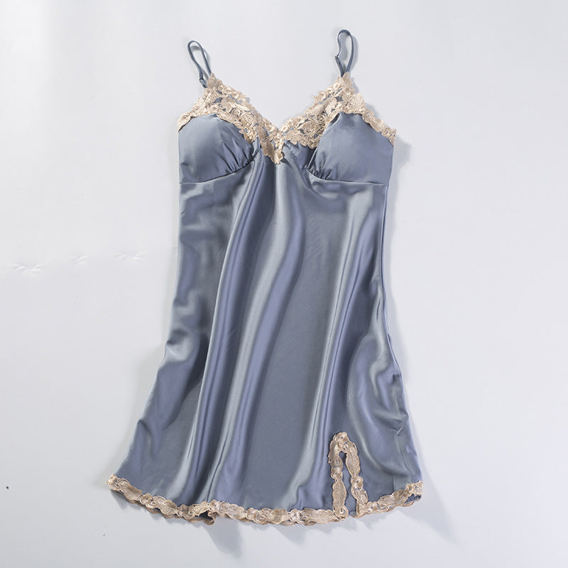 Spring Women's Summer Ice Silk Pajamas Five-piece Set