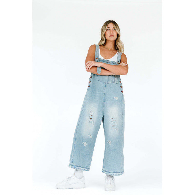 Vintage Rebel Wide-Leg Overalls