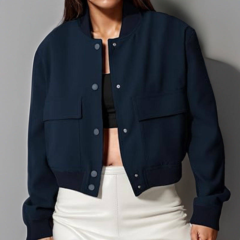 UrbanEase Stand-Collar Pocket Coat