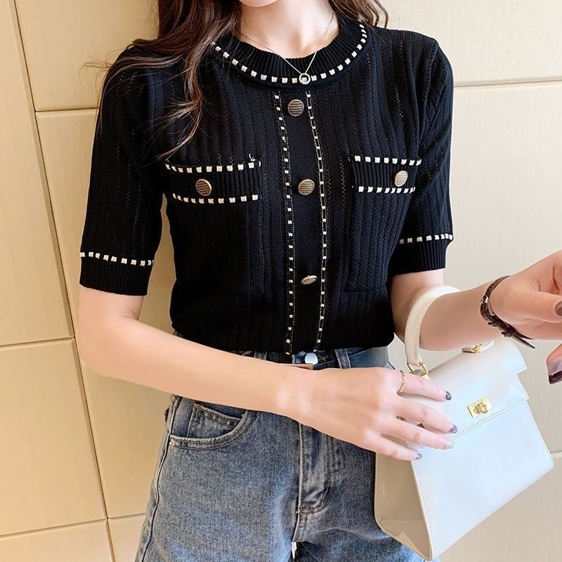 Ice Silk Round Neck Short Sleeve