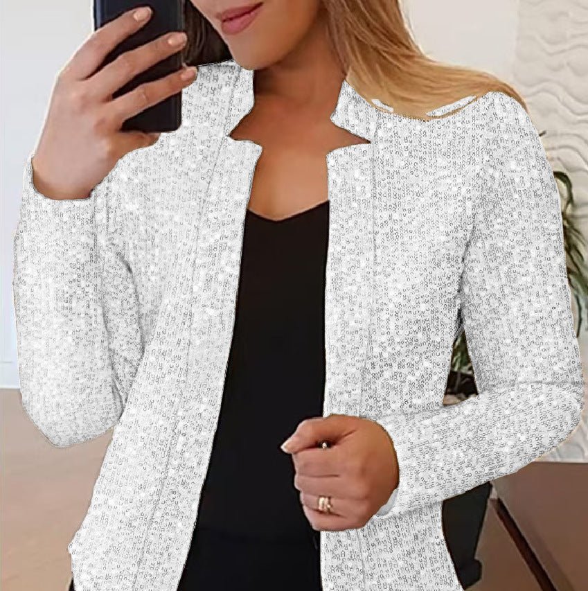 GlamAura Sequin Short Jacket