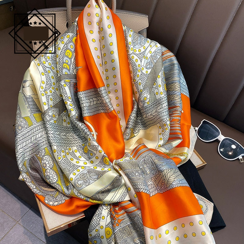 Summer Silk Women's Thin Section Fashion Lengthened Scarf Shawl