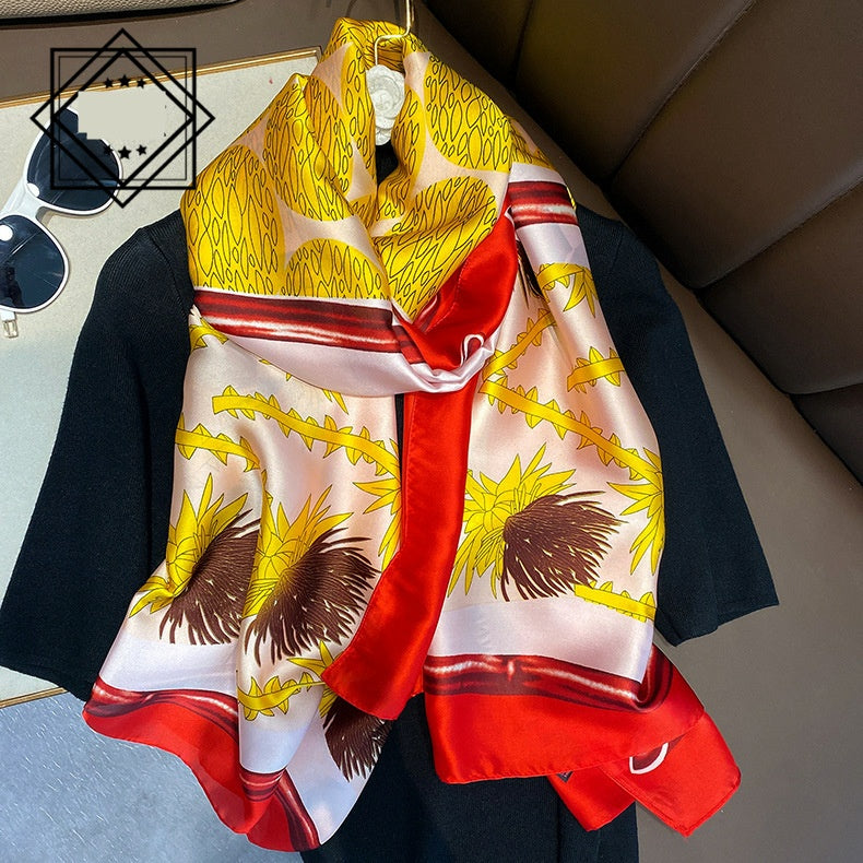 Summer Silk Women's Thin Section Fashion Lengthened Scarf Shawl