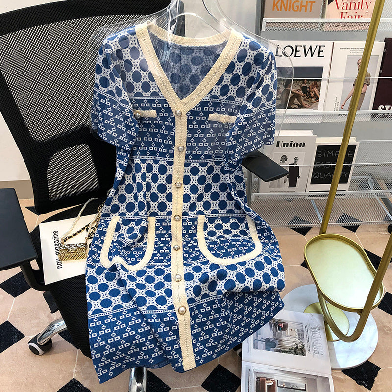 Women's Fashion Knitted Ice Silk Dress