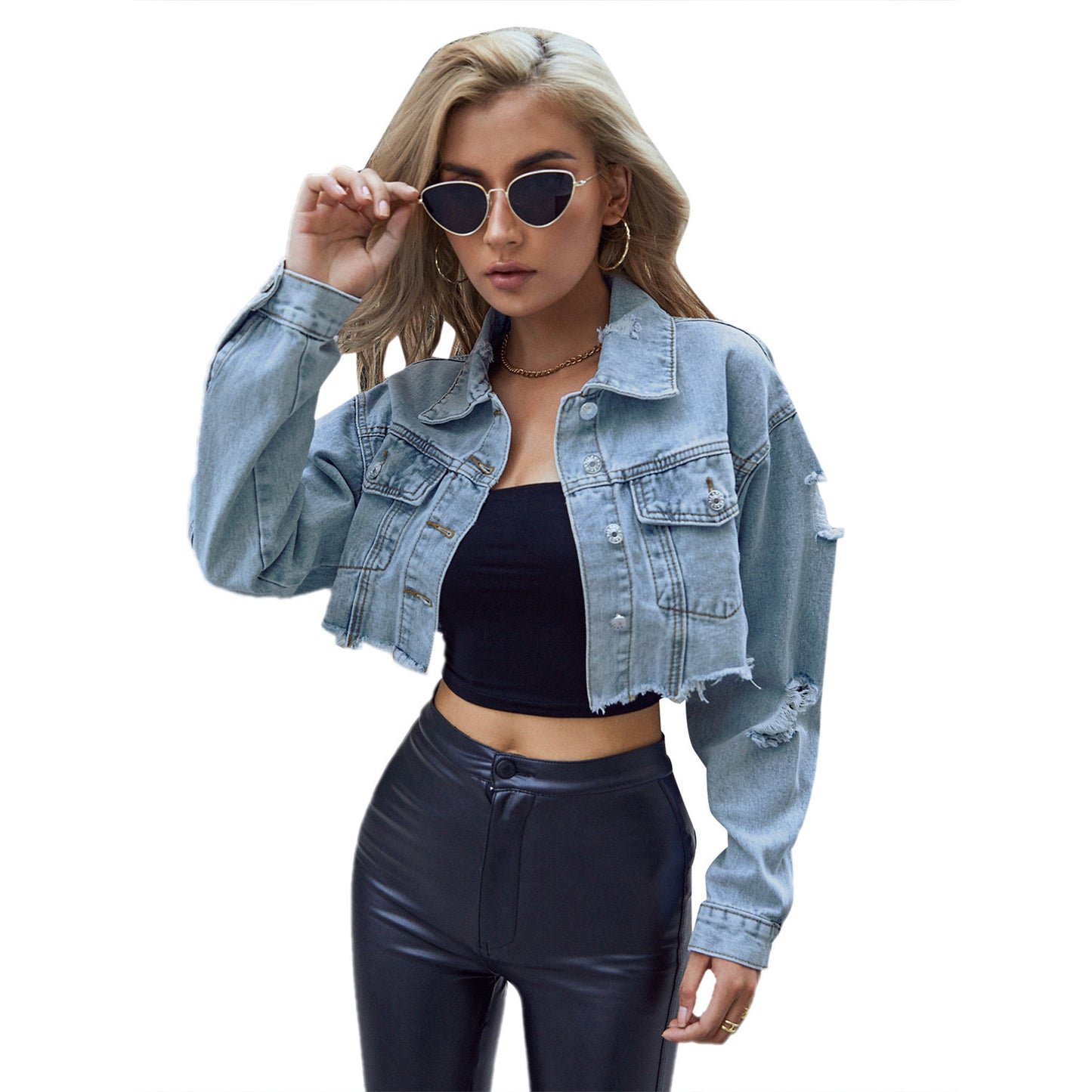 UrbanEase Cropped Denim Jacket