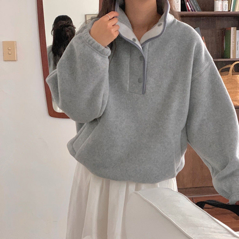 FrostGuard Fleece Stand-Collar Sweater
