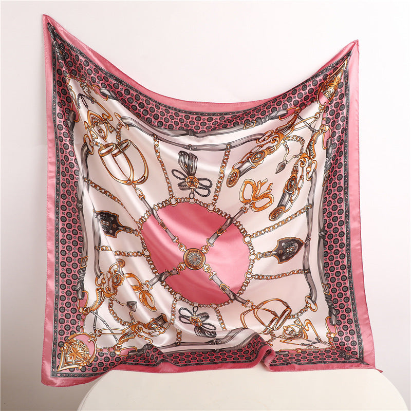 Real Shot Silk Factory Wholesale Artificial Silk Satin Square 90x90cm Scarf
