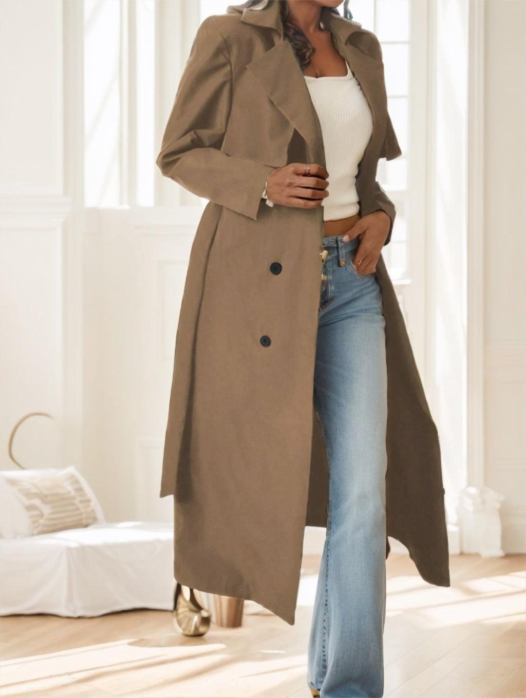 MetroGrace Double-Breasted Trench