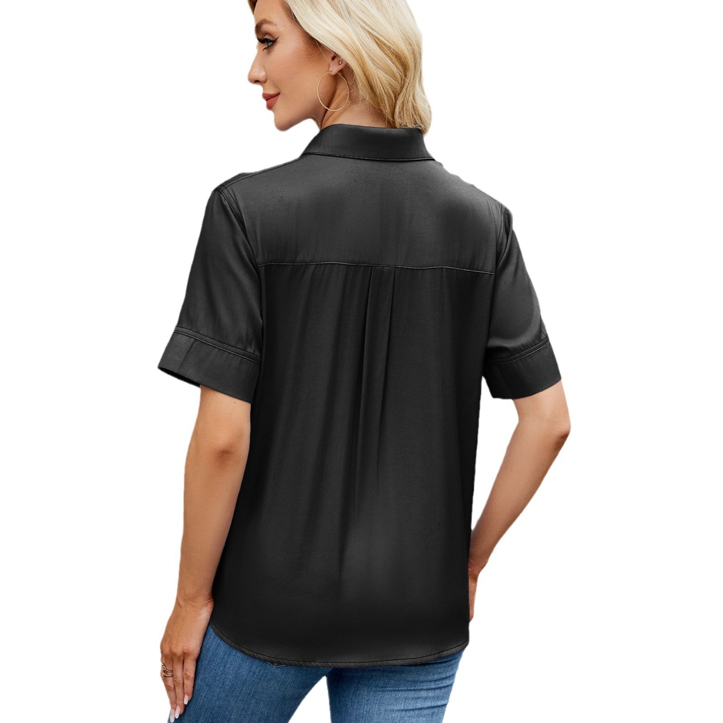 IndigoEase Faux Denim Shirt