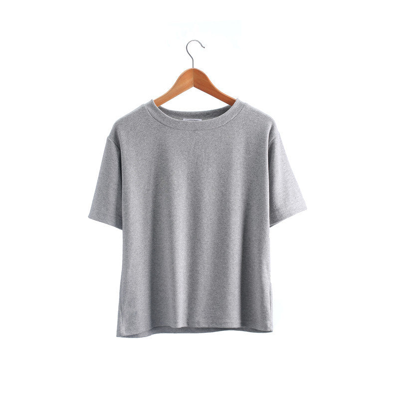 Milk Silk Basic Solid Color Short-sleeved T-shirt