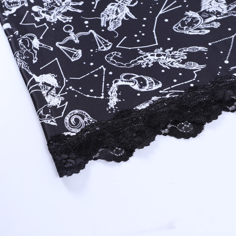 Black Sling Lace Cotton Silk Bodysuit