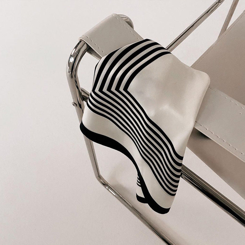 Fashion Simple Striped Silk Lady Scarf Shawl