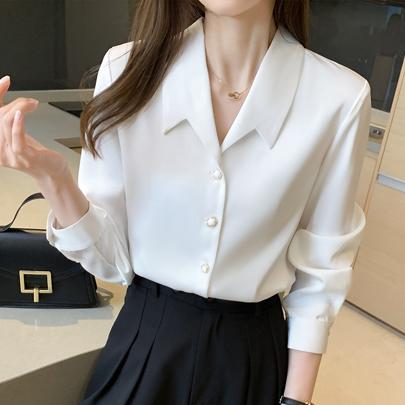 Satin Shirt, Autumn Fashion, Professional Design, Niche Mercerized High-end Shirt