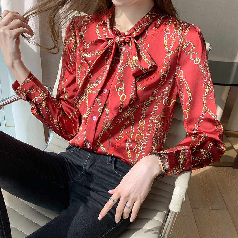 Silk Design Sense Western Style Shirt Bow Tie Tie Shirt