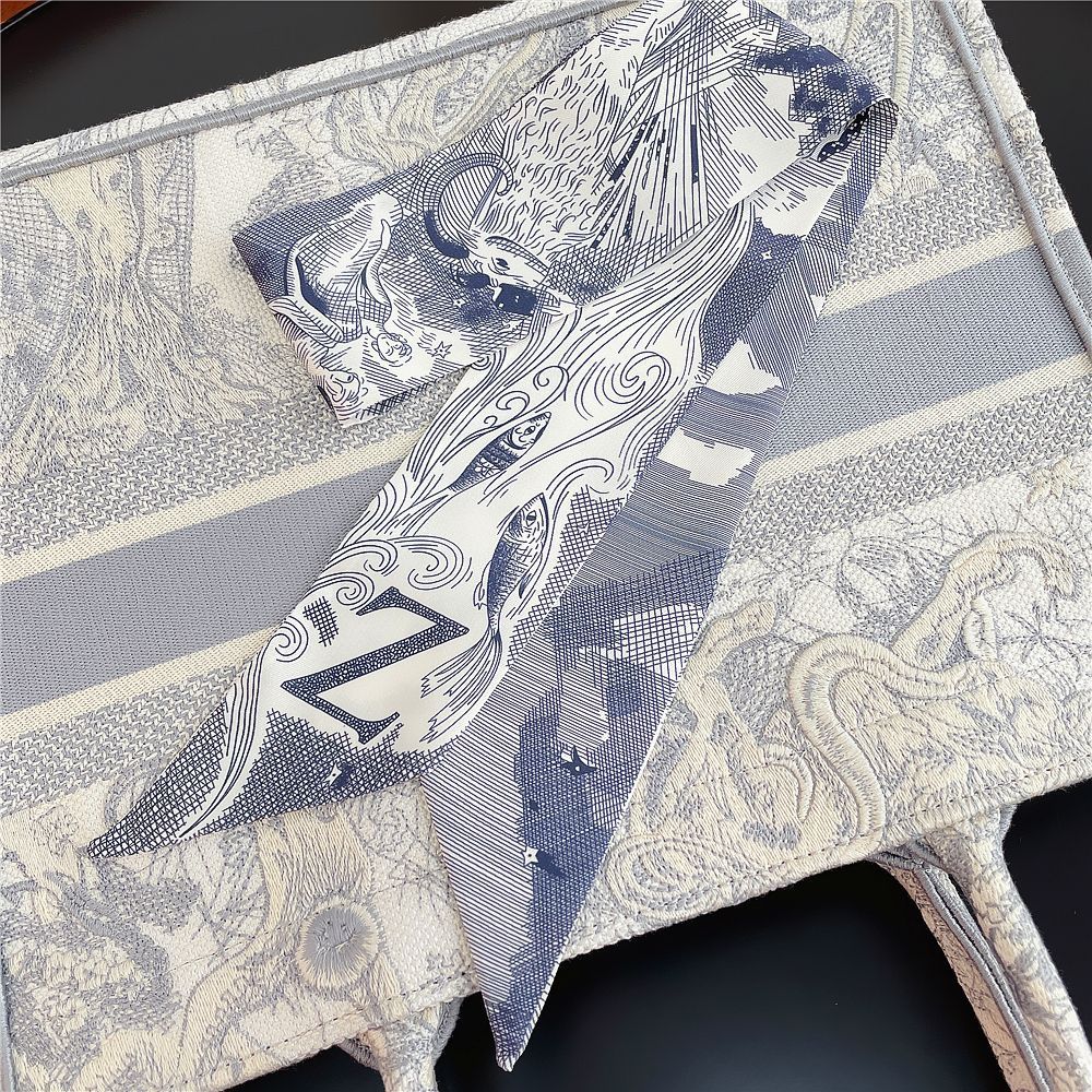 26 Letters Retro Ethnic Bag Silk Scarf