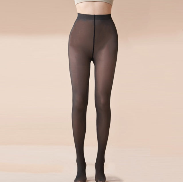 Black Silk Skin Penetrating Integrated Pants With Plush Insulation Pants
