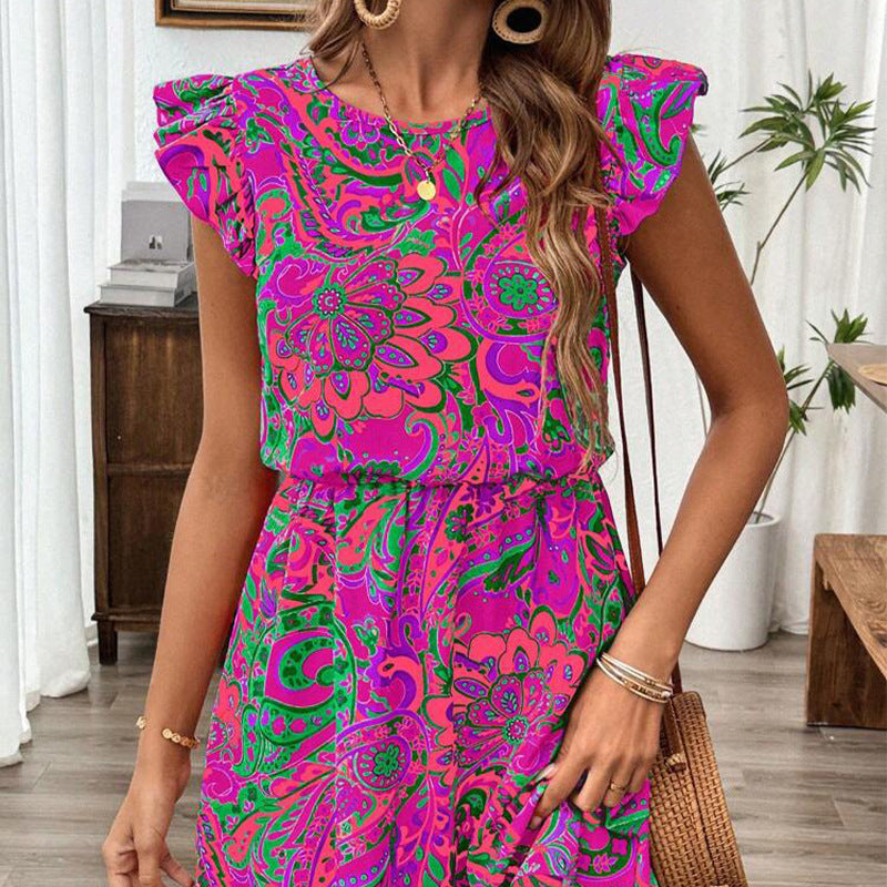 Ruffle Grace A-Line Midi Dress