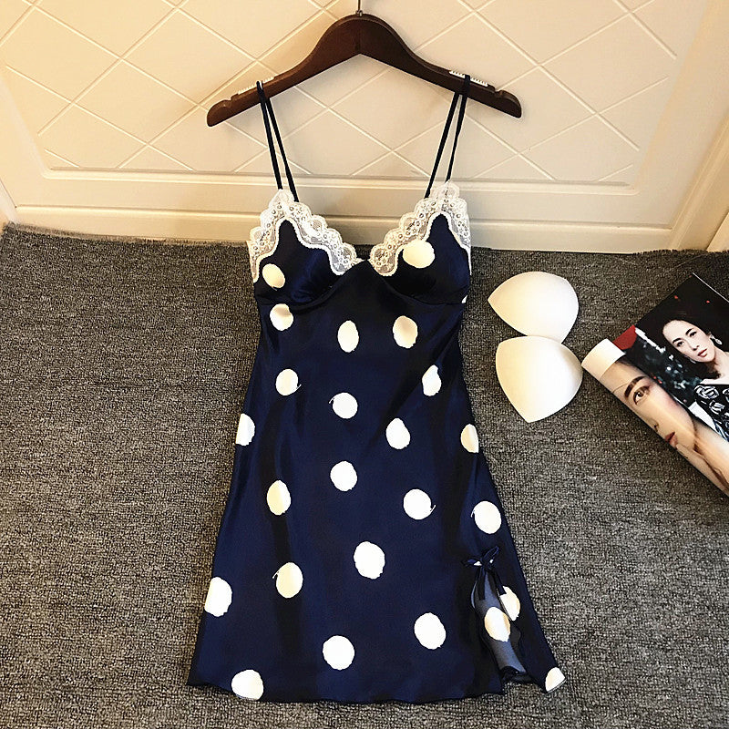 Sexy Nightdress With Ice Silk Suspenders