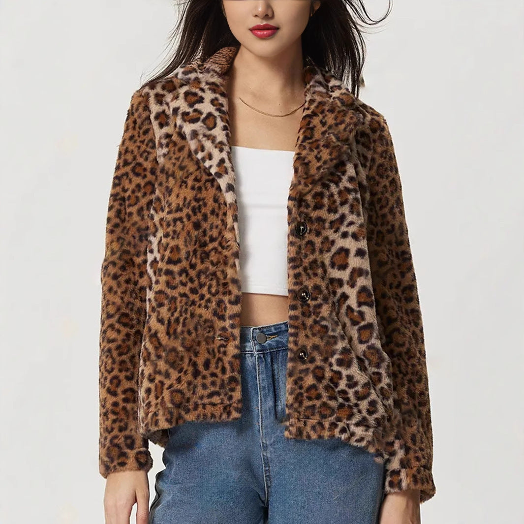 FierceElegance Buckle Leopard Coat