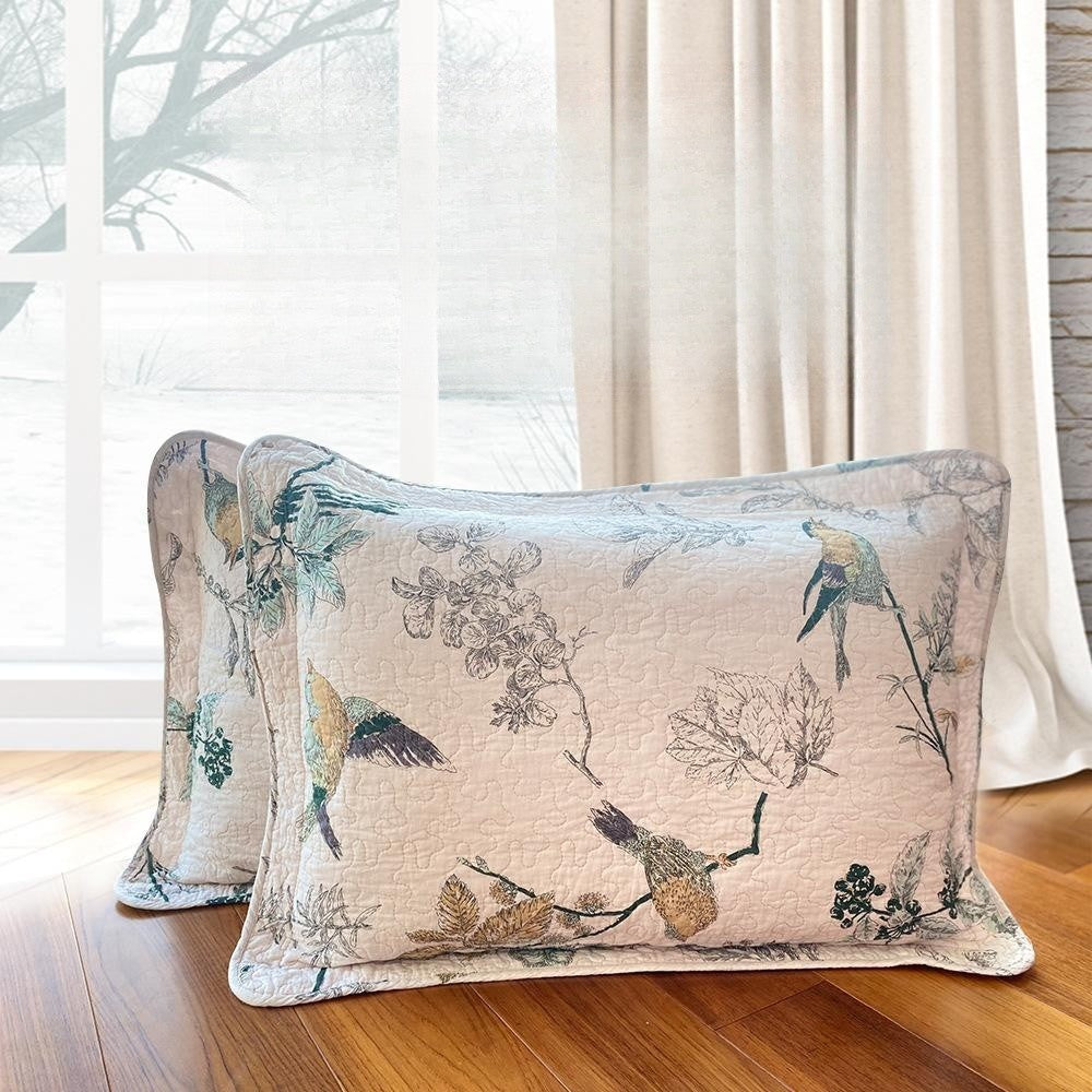 Flower Cotton Quilted Embroidered Pillowcase
