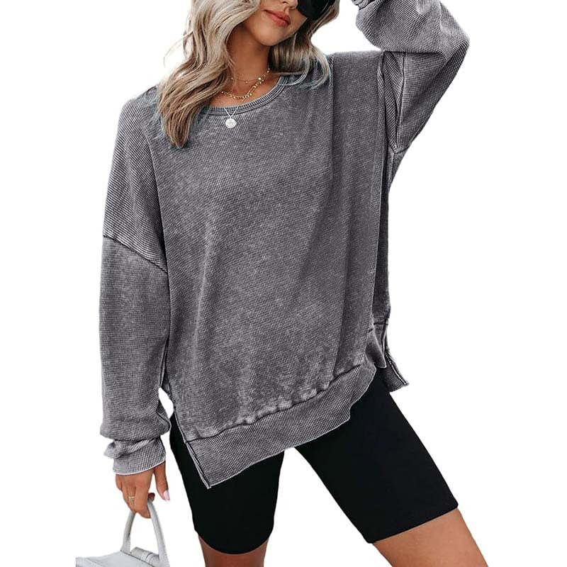 WaffleEase Side-Slit Pullover