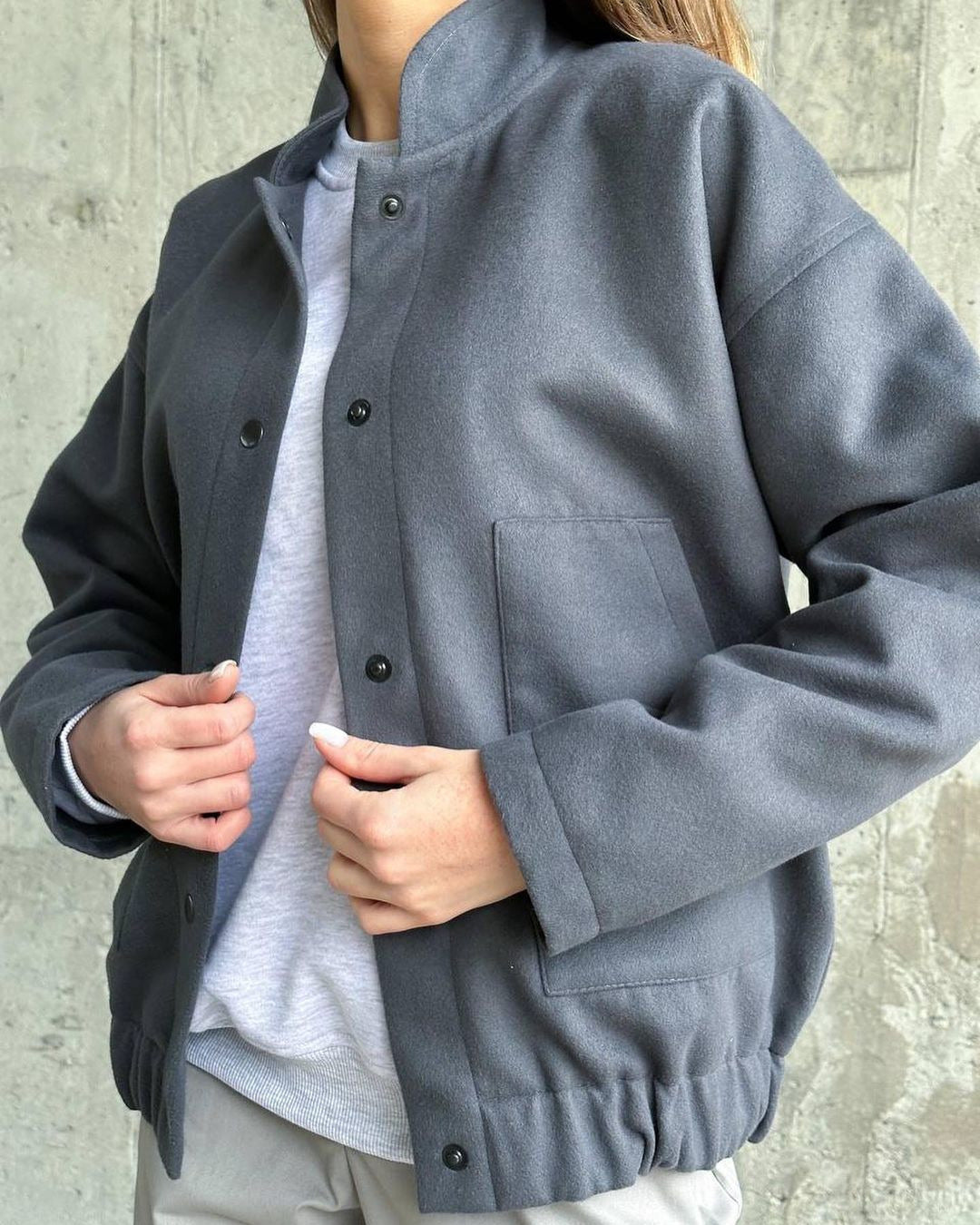 Elevare Stand-Collar Jacket Coat