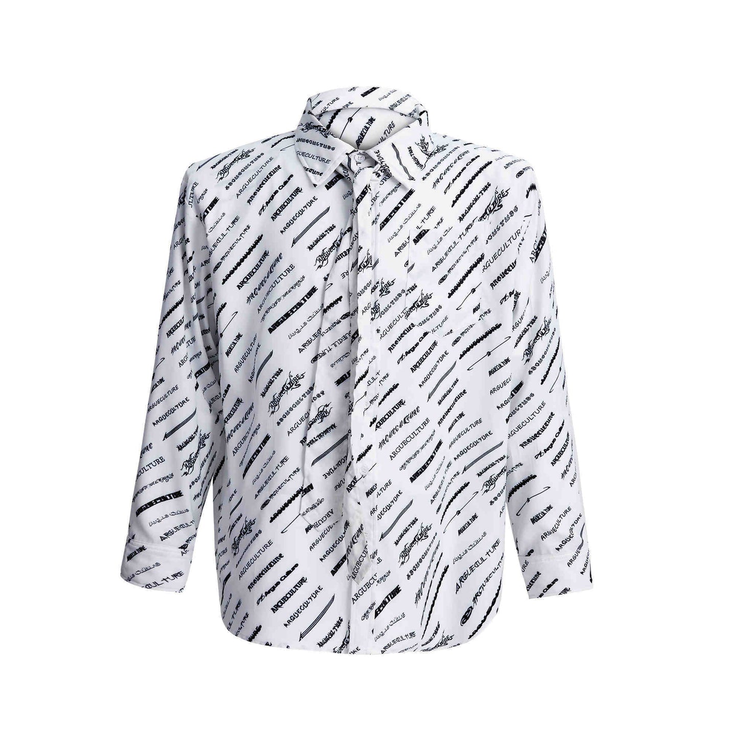 Niche Silk Ice Silk Padded Shoulder Long-sleeved Shirt Home Wear