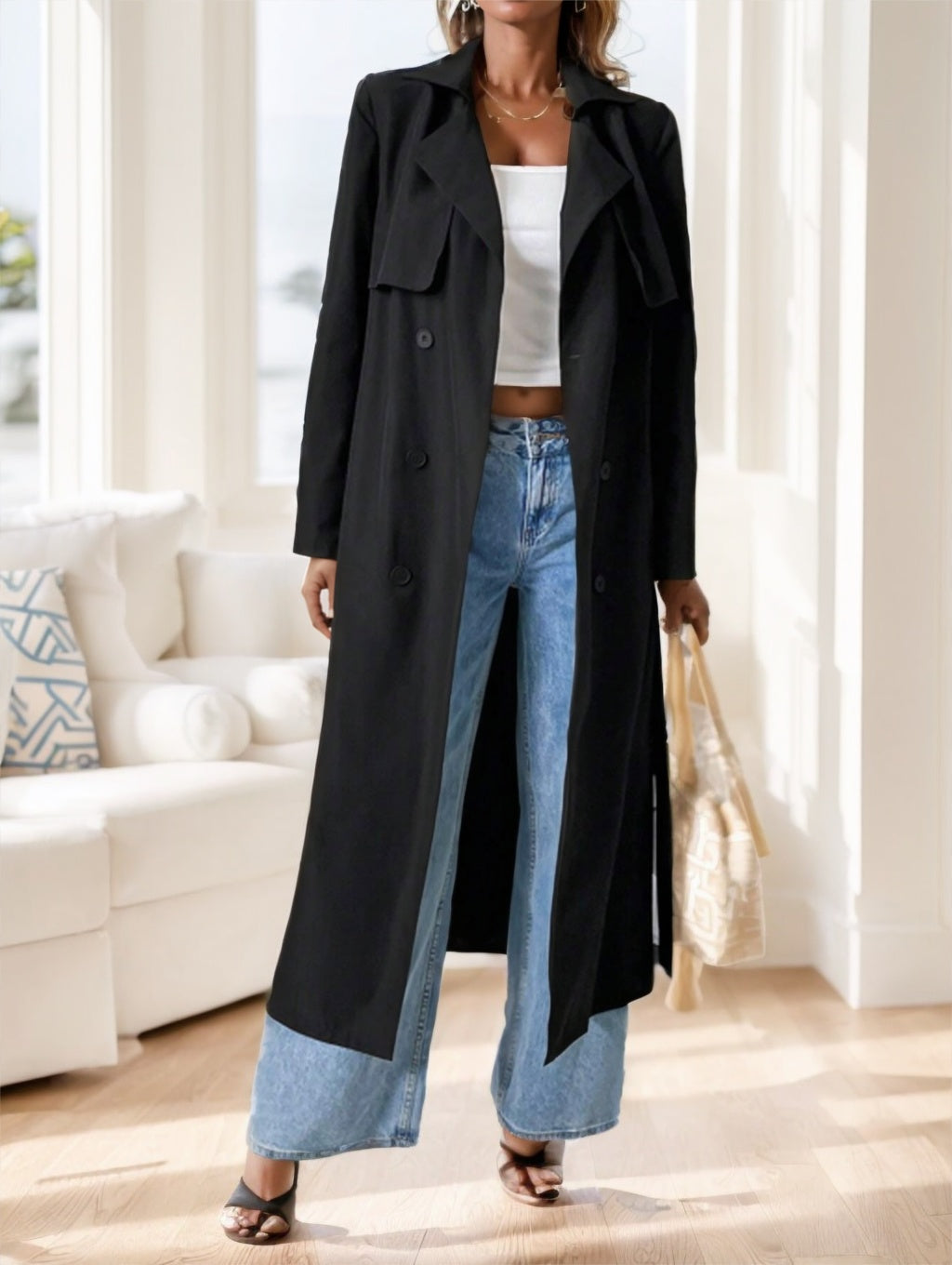 MetroGrace Double-Breasted Trench
