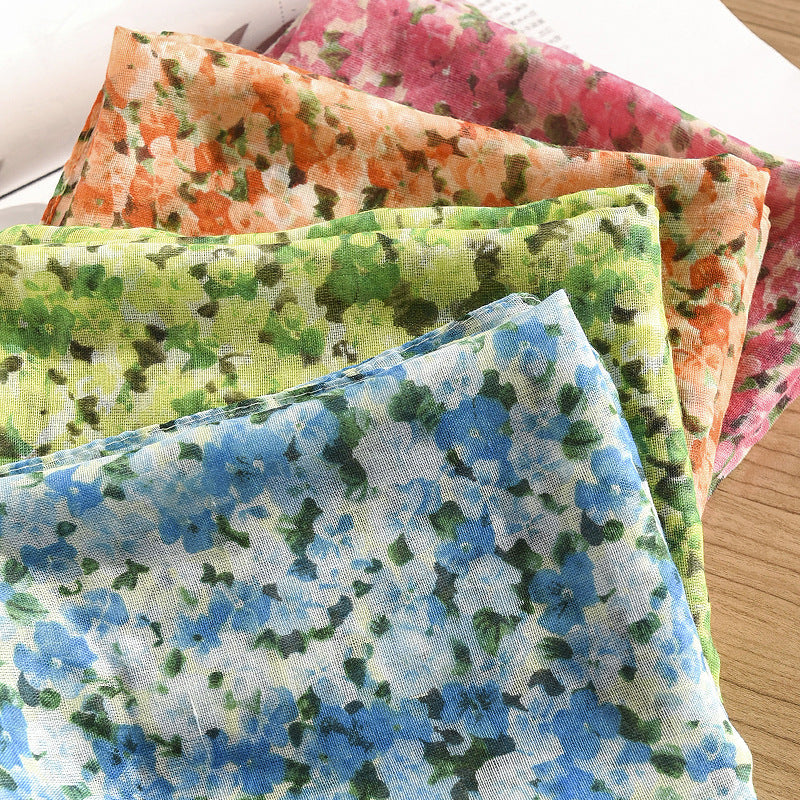 Classic Floral Silk Scarf Imitated Silk Scarves Fashion Casual Shawl Outdoor