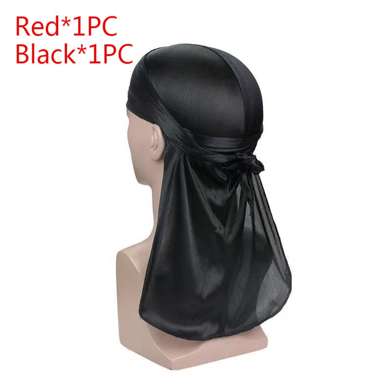 Thickened Turban Hat Silk Long Tail Pirate Hat Cloak