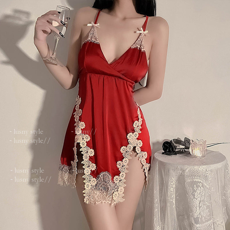 Ladies' Homewear Lace Sling Ice Silk Nightdress