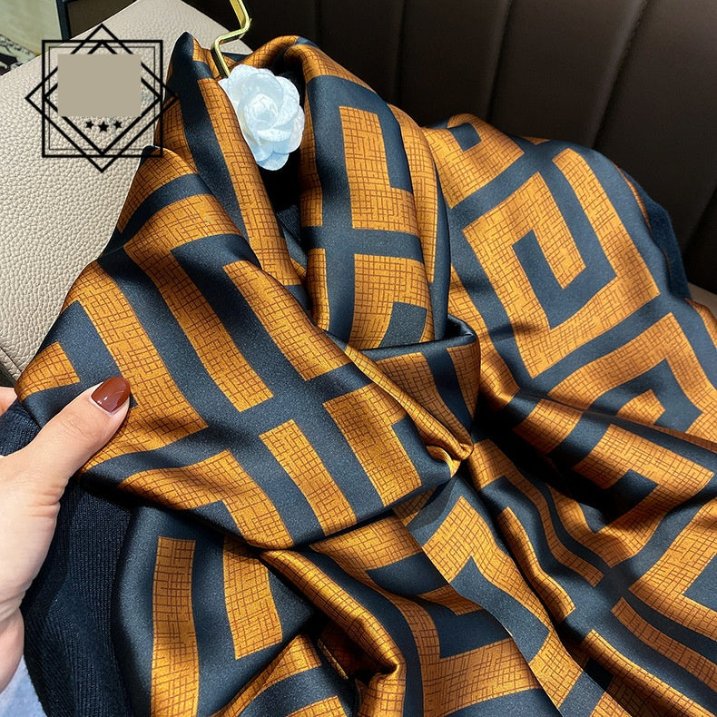 Summer Silk Women's Thin Section Fashion Lengthened Scarf Shawl